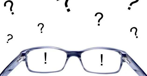 Glasses with punctuation marks
