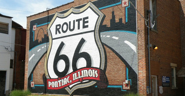 Pontiac route 66 building painting