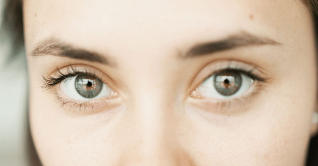 Woman with green eyes