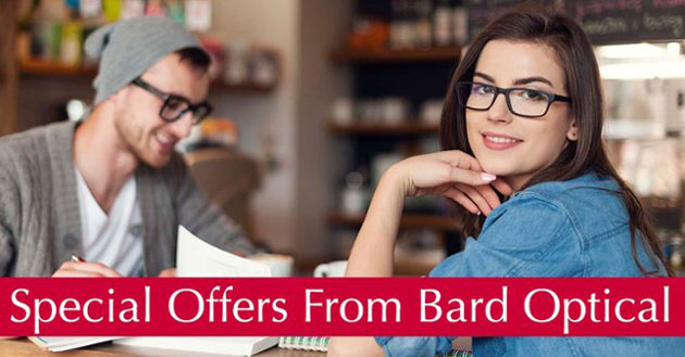 Man and woman wearing glasses from bard optical