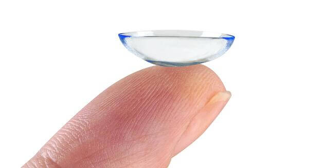 Finger holding contact lens