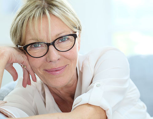 Woman wearing trivex lenses