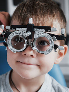 Kid getting an eye check-up