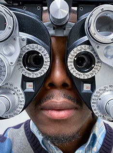 Man having an eye exam